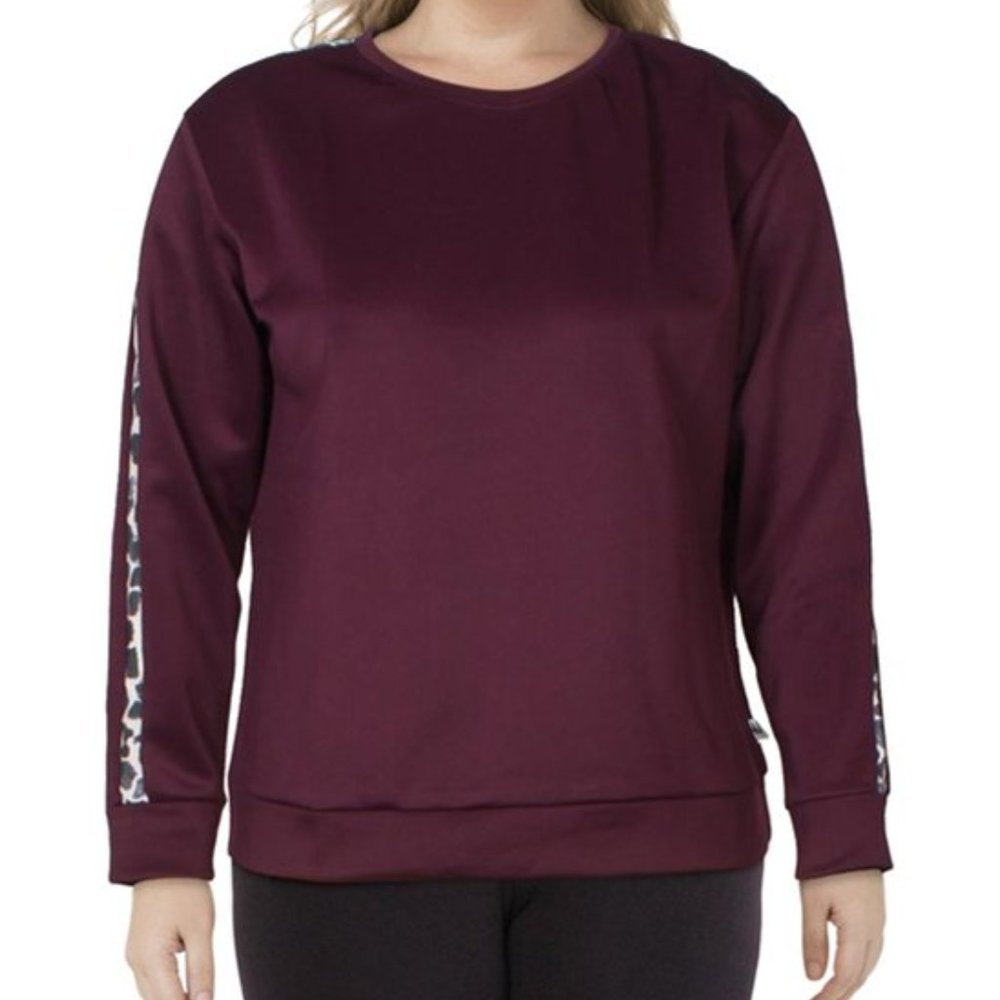 NWT Nicole Miller Active | Plum Stripe Sweatshirt  2X